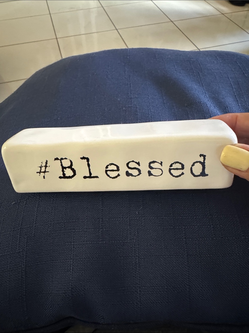 Hobby Lobby White Ceramic #Blessed Decorative Sign